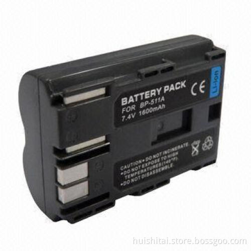 Digital Camera Battery for Canon Bp-511a with 7.4V Voltage, 1,600mAh Capacity